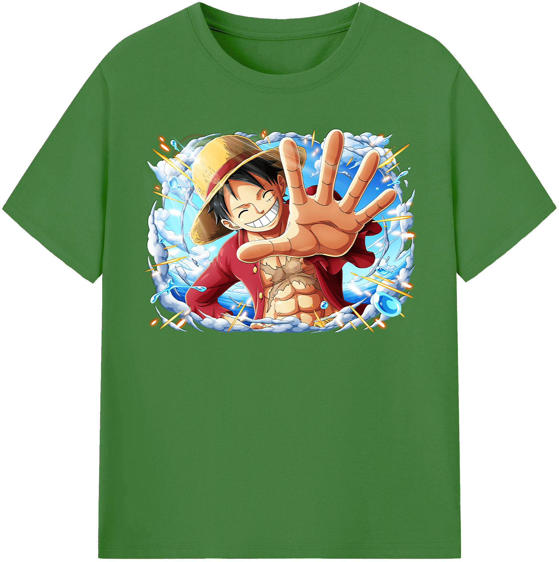 ワンピース モンキー・D・ルフィ ONE PIECE Monkey D. Luffy レディースカジュアルプリントTシャツ（綿100％）